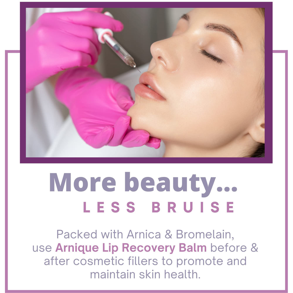 Arnique Arnica Lip Balm application offers comfortable post-care for sensitive lips.