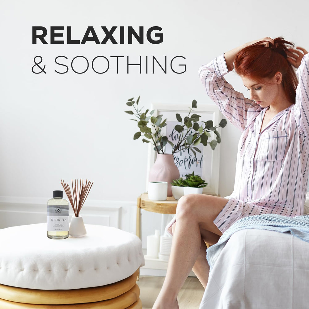 Aroma Country White Tea Diffuser Oil creates hotel-inspired ambiance at home.