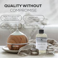 Aroma Country White Tea Diffuser Oil pour shows easy, precise fragrance control.