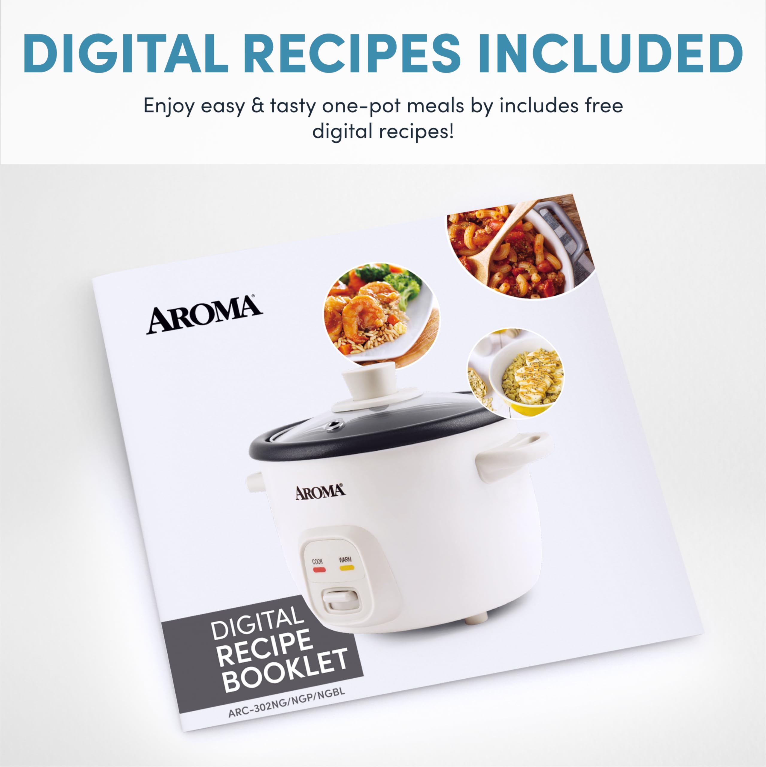 AROMA Mini Rice Cooker milk-tea finish adds stylish touch to any kitchen.