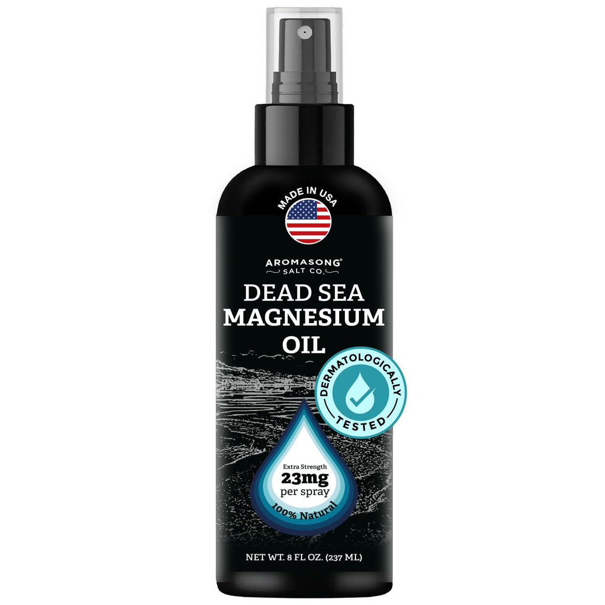 Aromasong Magnesium Spray bottle ready for use to support leg comfort.