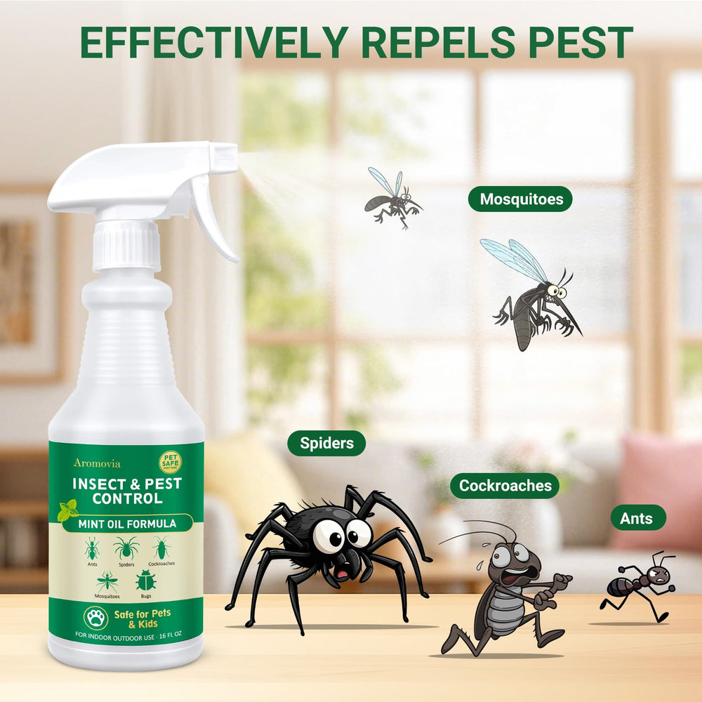 Aromovia Peppermint Oil Spray with cinnamon oil for enhanced deterrence.