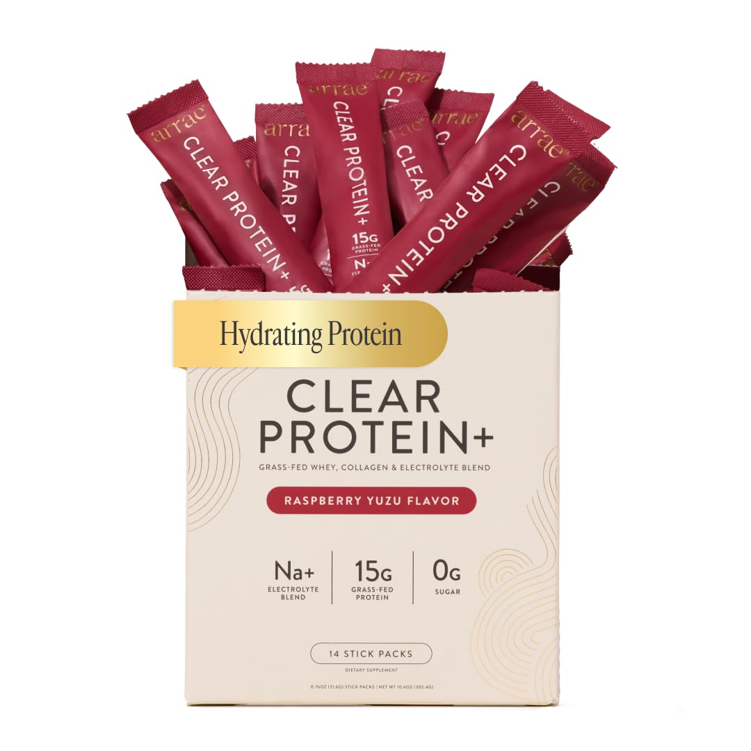Arrae Clear Protein bottle being poured for quick post-workout recovery.