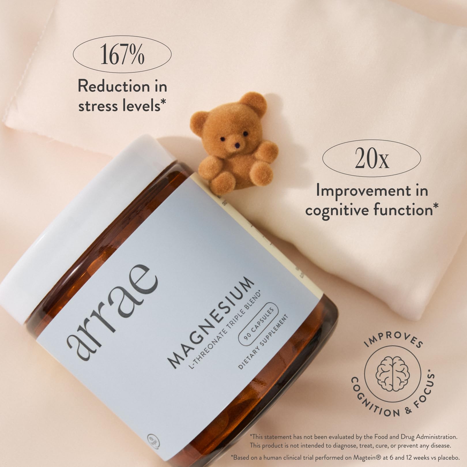 Arrae magnesium at night routine scene suggesting peaceful wind down and restful sleep