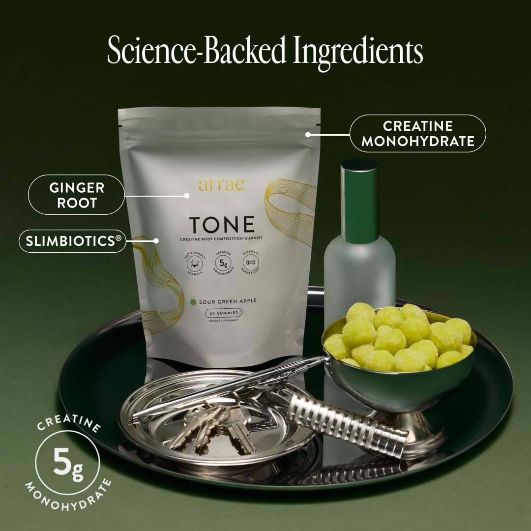 Arrae Tone back label detail helps customers verify creatine monohydrate content.