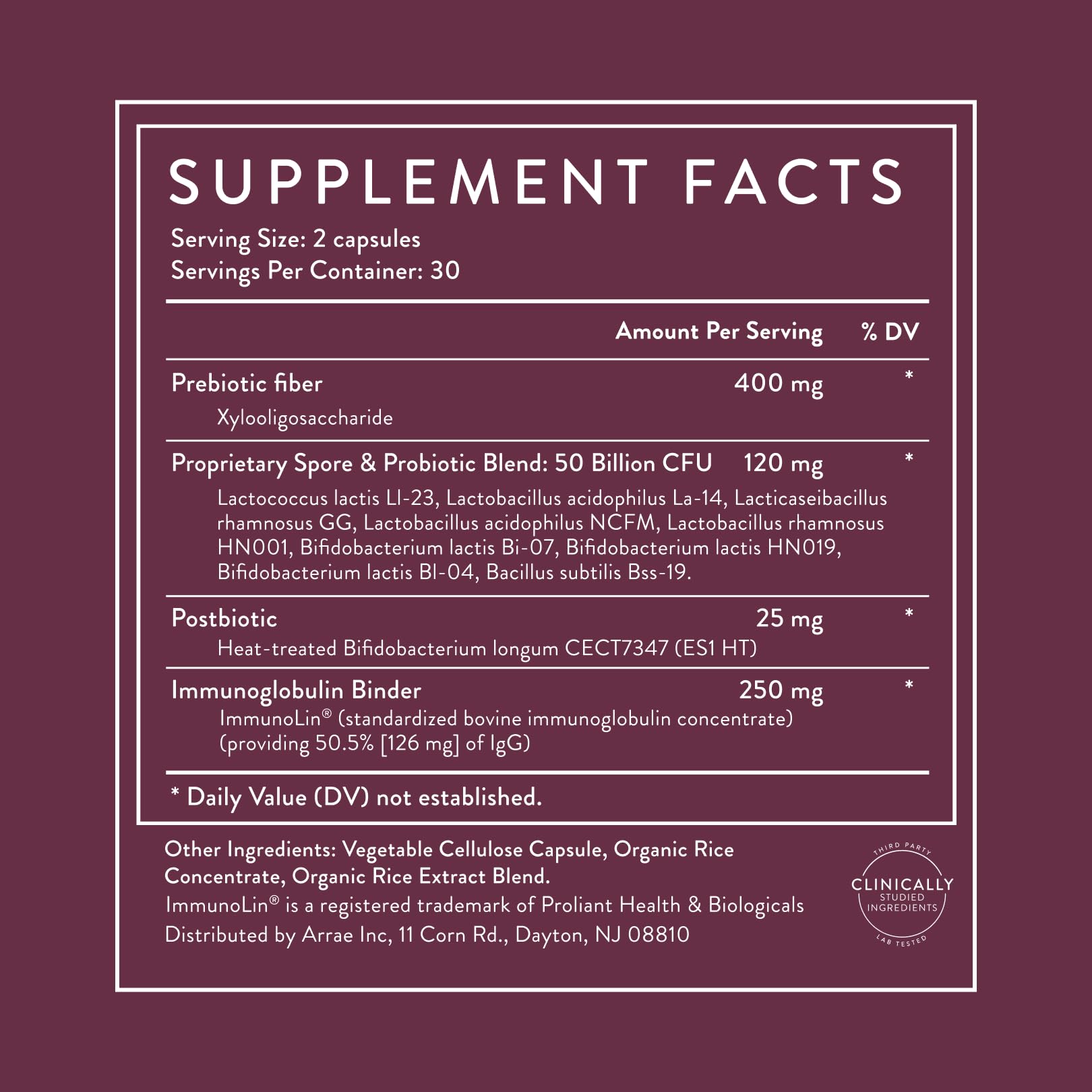 Arrae Tribiotic skin and brain support concept with moisture and clarity.