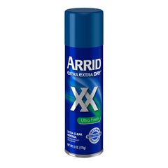 Arrid XX Dry Ultra Fresh spray can showing long-lasting protection.