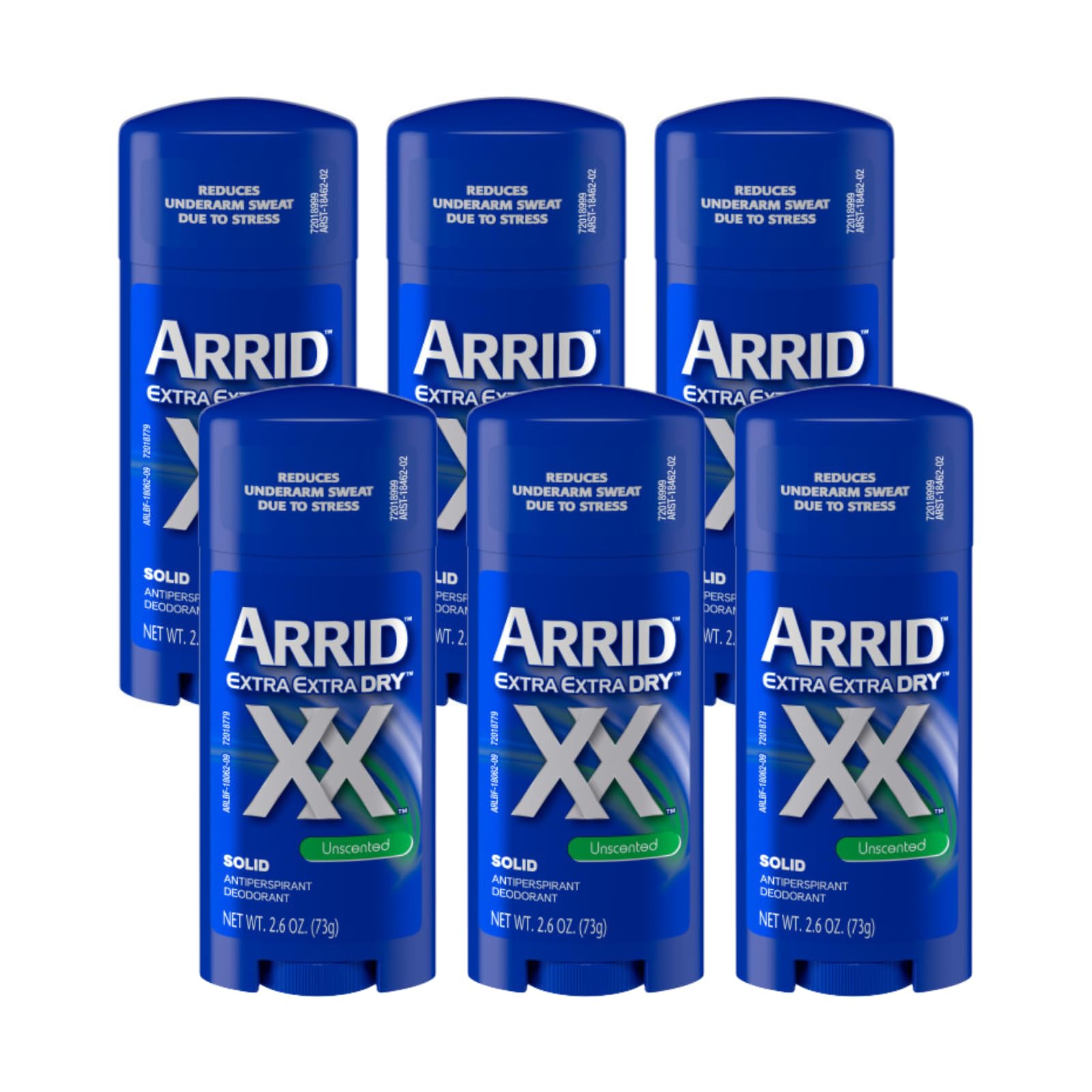 Arrid XX Unscented anti-perspirant stick offers daily dryness and confidence.