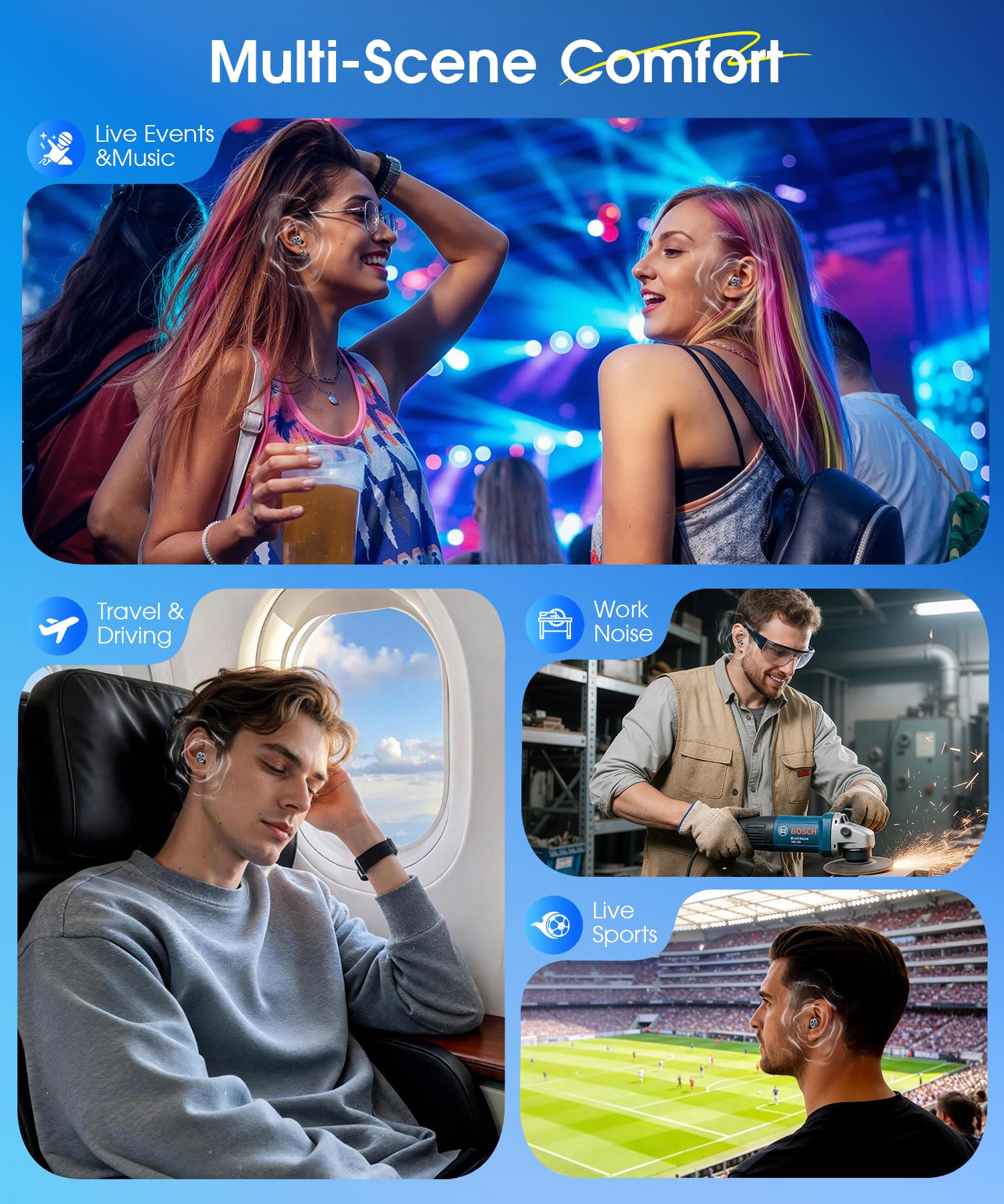 ARROX reusable silicone earplugs suited for concerts and commutes.