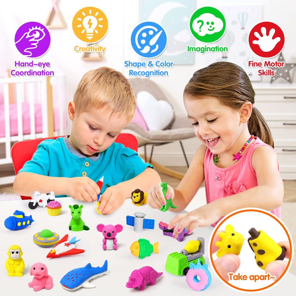 Arscniek car eraser supports fine motor practice and fun.