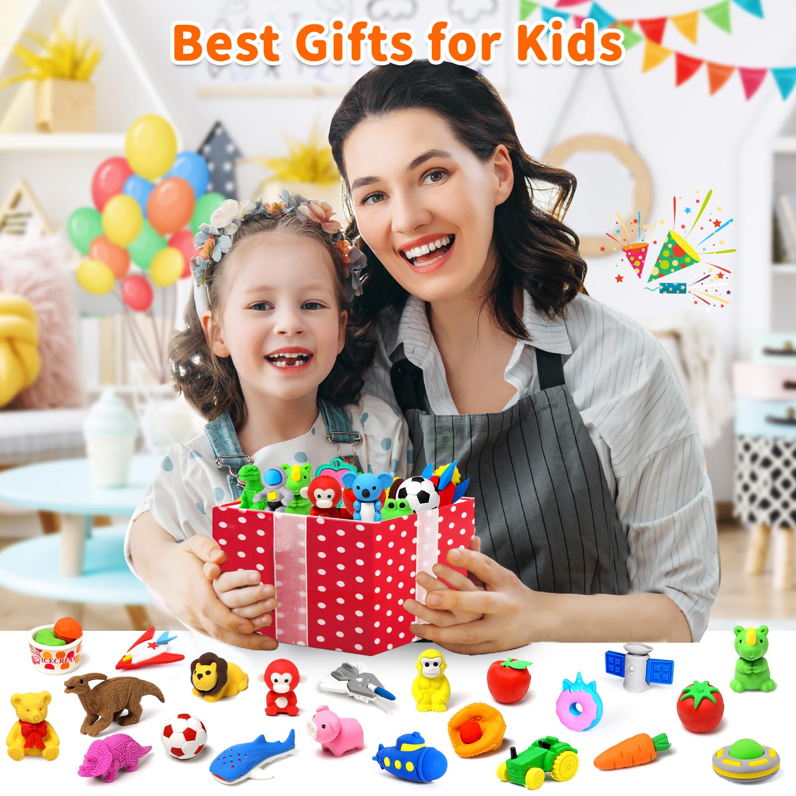 Arscniek carrot eraser helps color sorting activities.
