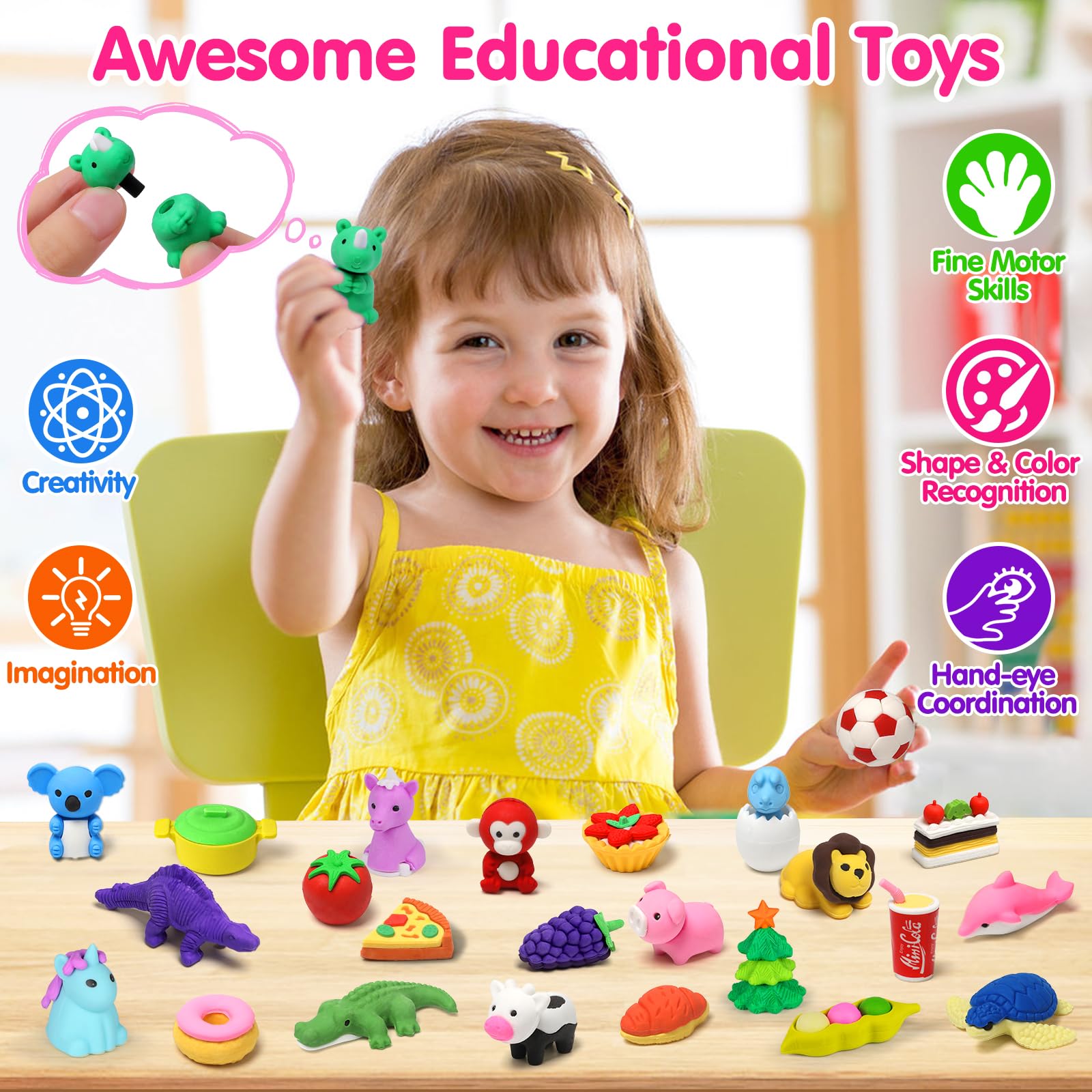 Arscniek desk pets collection features vivid colors for learning through play.