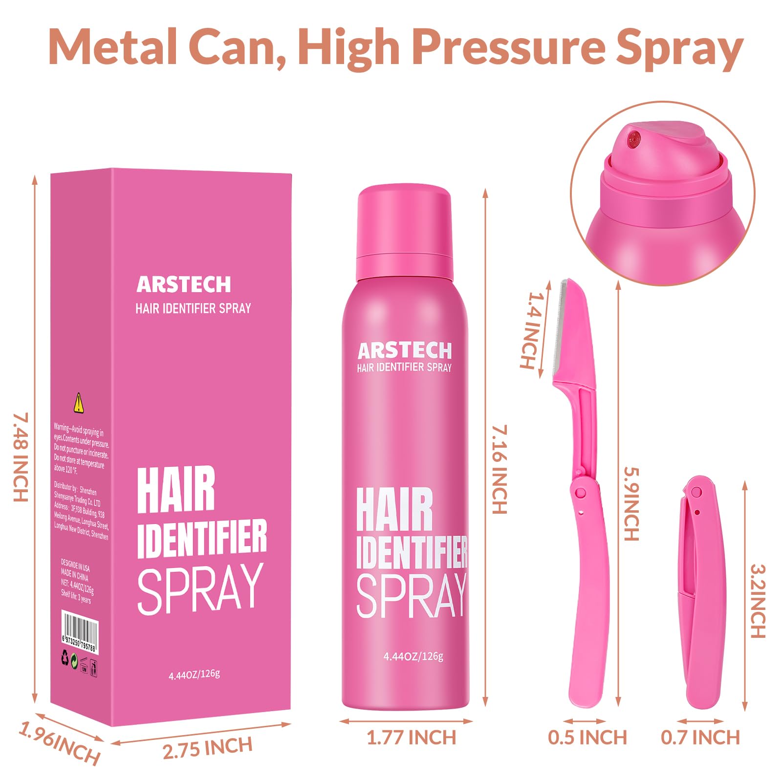 Arstech Hair Identifier Spray applied on skin aids even layer for better dermaplaning prep.