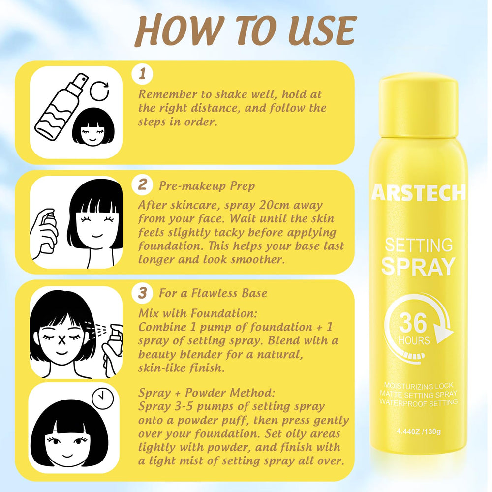 arstech alcohol-free spray is gentle on skin during makeup wear.