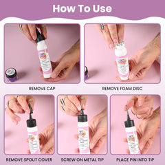 Art Glitter 8oz bottle close up with secure cap for mess free application.