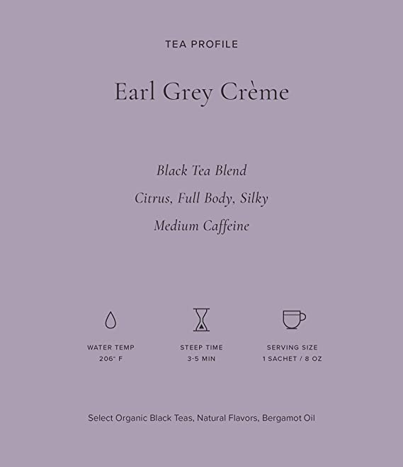 Art of Tea creamy Earl Grey in a cup with smooth finish.