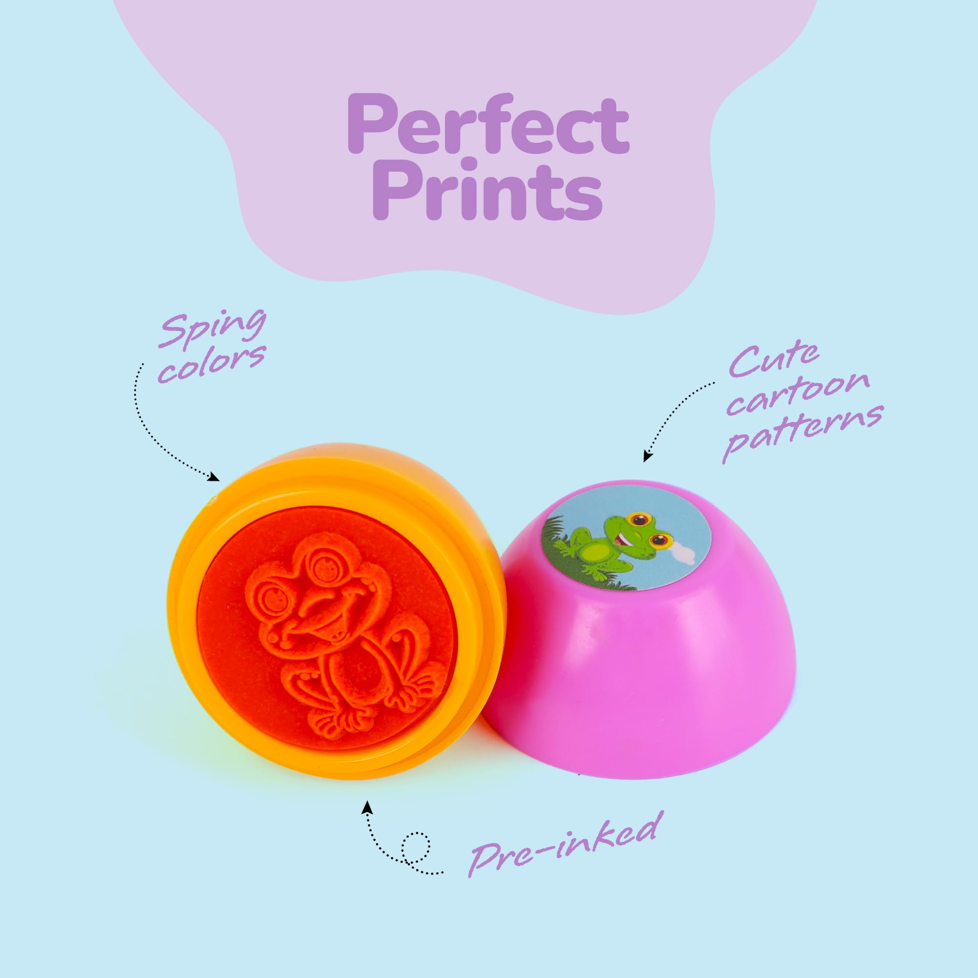 ArtCreativity Easter Egg Stampers with stickers under eggs for easy selection