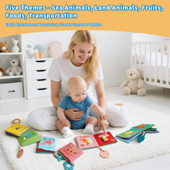 ArtCredit animals theme soft cloth crinkle book invites curious grabs and sound-based learning