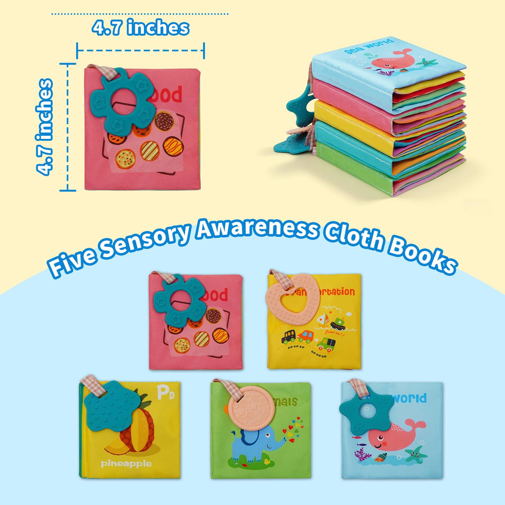 ArtCredit teether corner book highlights safe gum relief during playtime