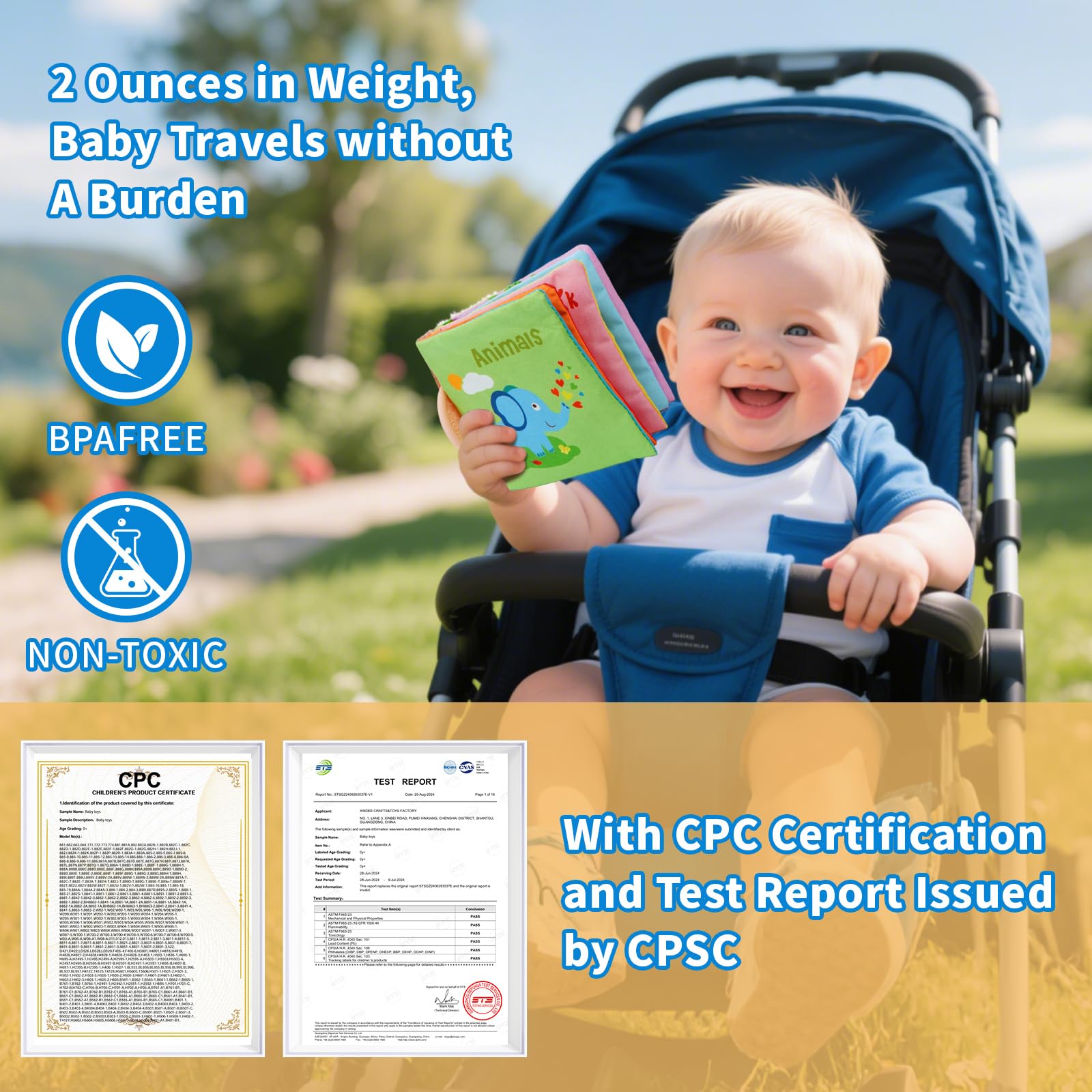 ArtCredit vehicles theme soft cloth crinkle book boosts cause-and-effect awareness