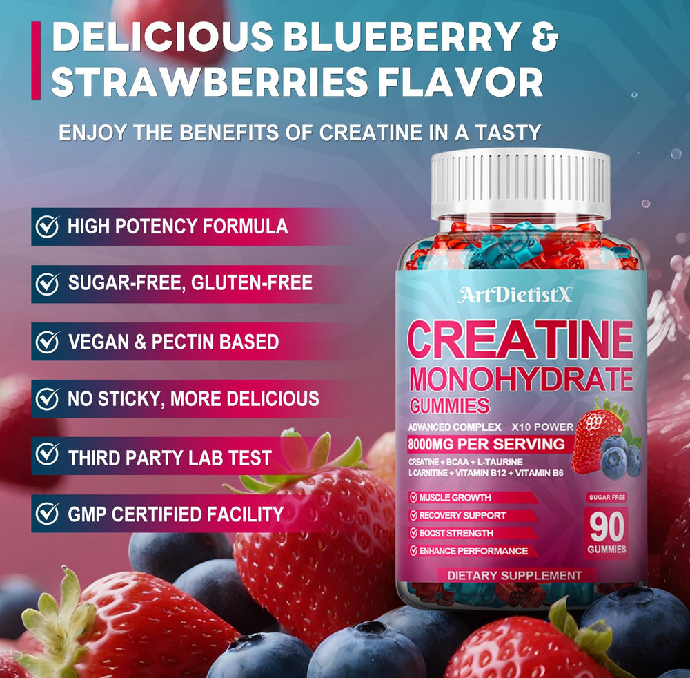 ArtDietistX Gummies nutrition label close-up highlighting multi-nutrient blend.