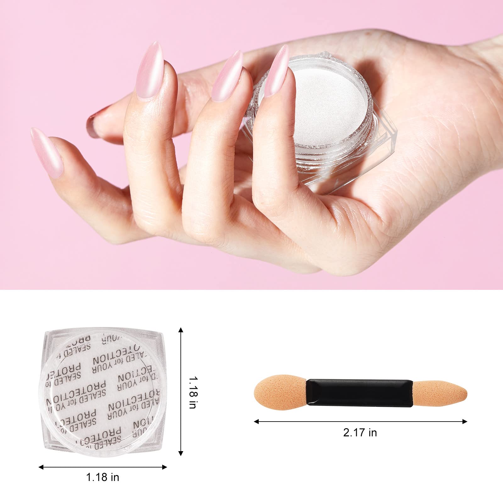Artdone aurora powder close-up highlights dreamy iridescence for creative nail designs.