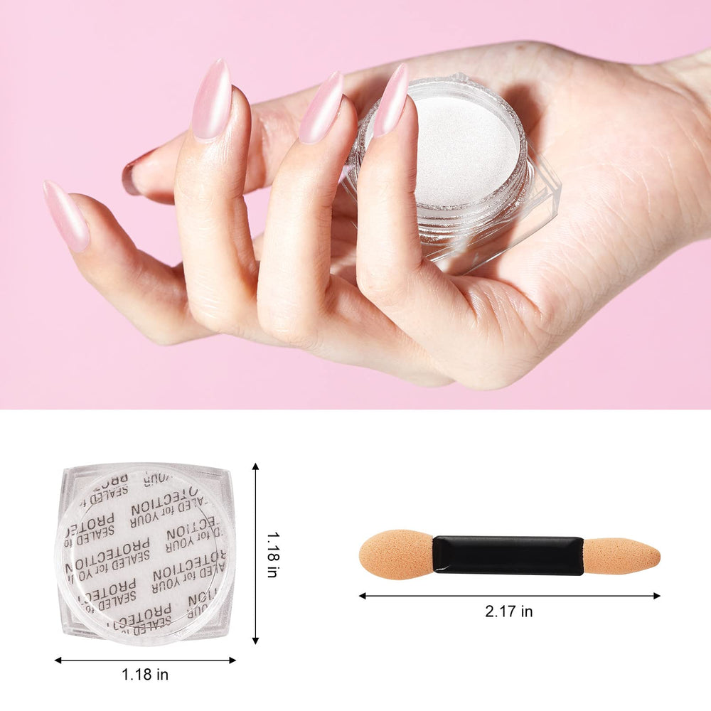 Artdone aurora powder close-up highlights dreamy iridescence for creative nail designs.