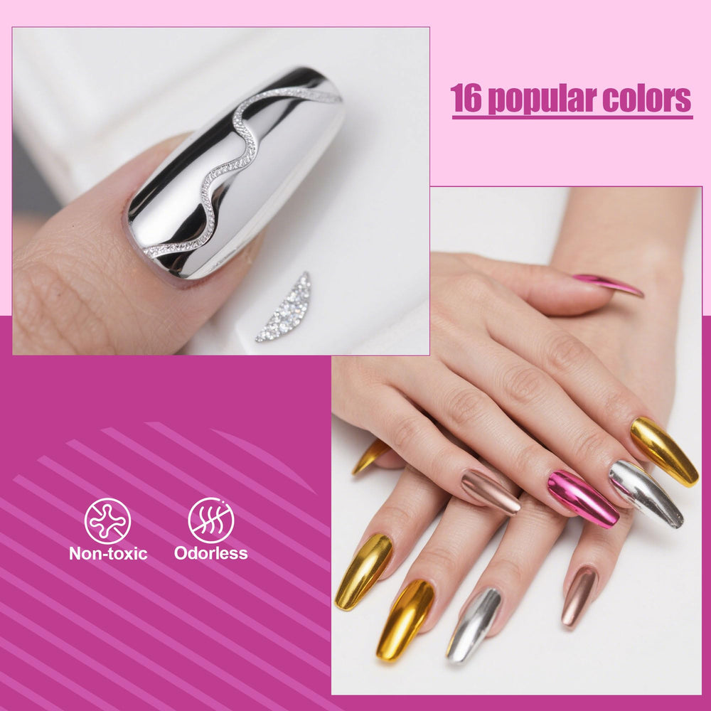 Artdone pink-chrome jar creates soft iridescent glow for chic nail art