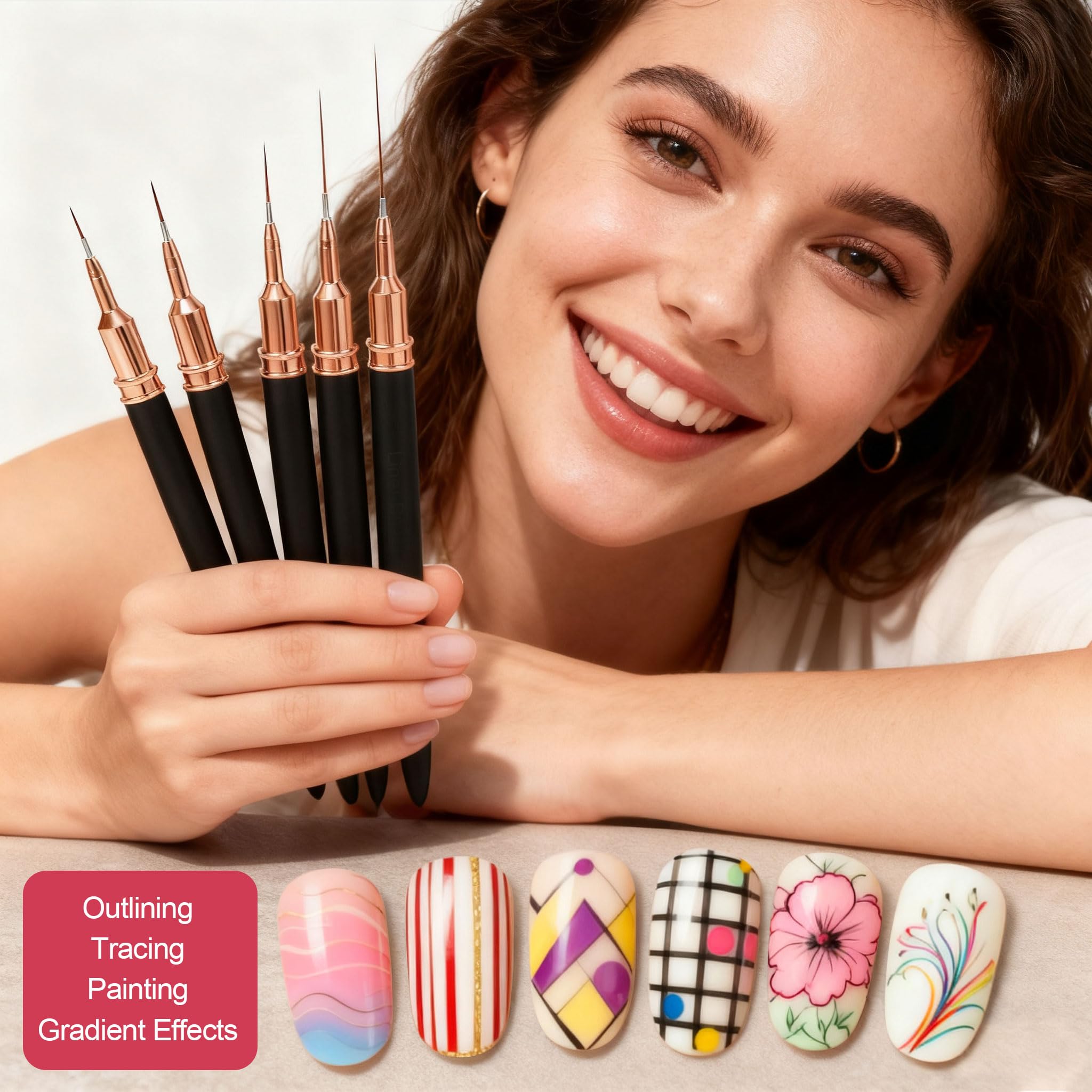 Artdone nail art pens dotting tools enable precise lines for intricate nail art designs.