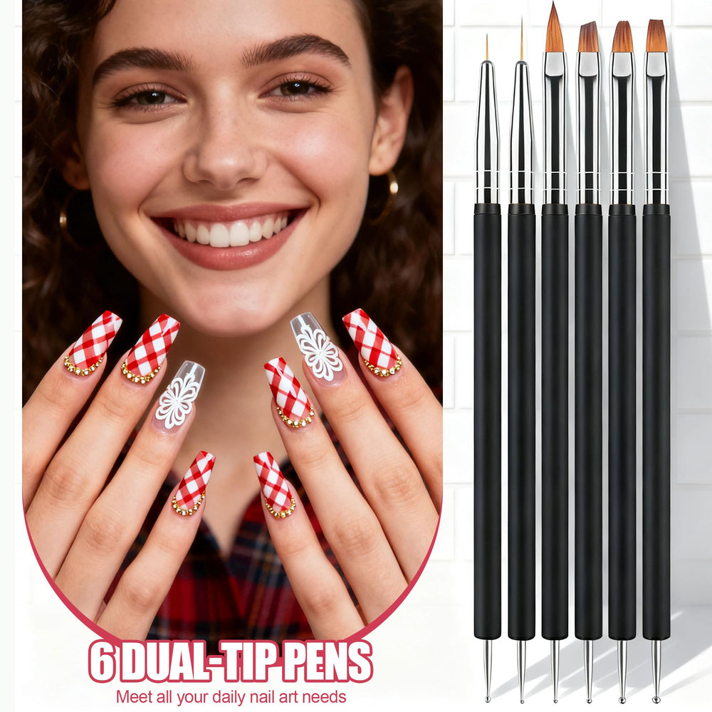Artdone nail brushes with copper ferrules deliver steady control for fine detailing.