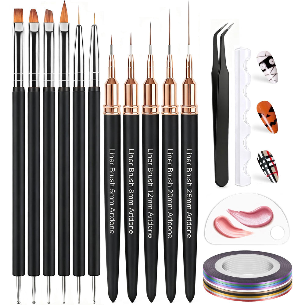 Artdone nail striping tape kit contents provide precise, vibrant options for professional or at-home nail art.