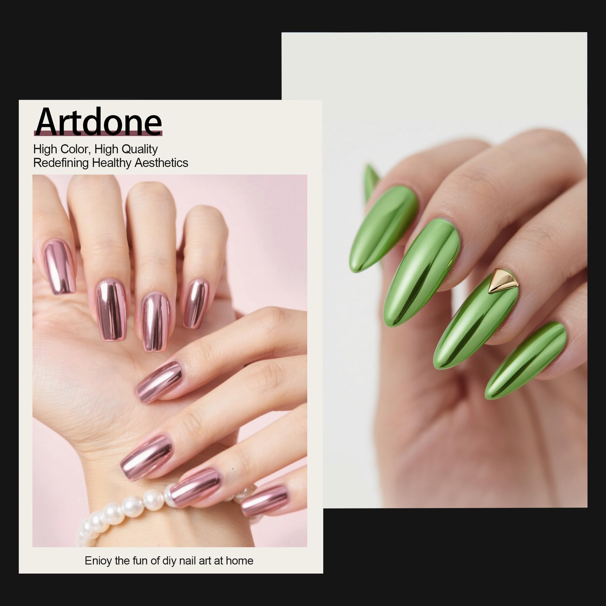 Artdone Pearl glitter dust adding pearlescent depth to nails