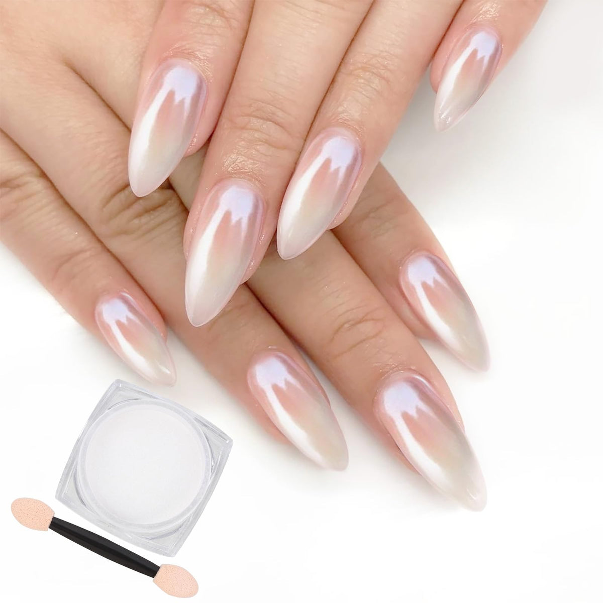 Artdone White Pearl Chrome bottle closeup with shimmering mirror pigment