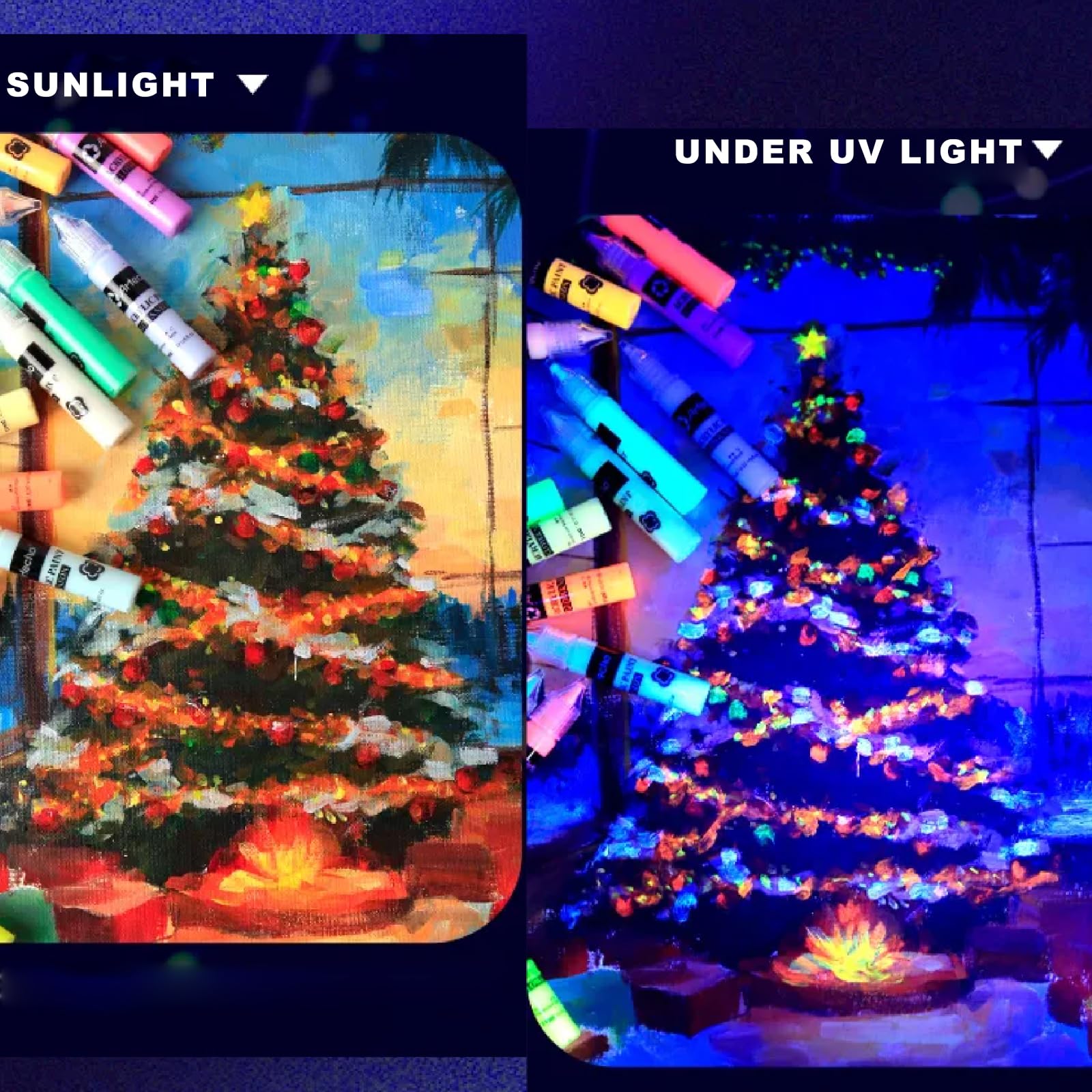 Artecho glow paint charges quickly under sun or LED light