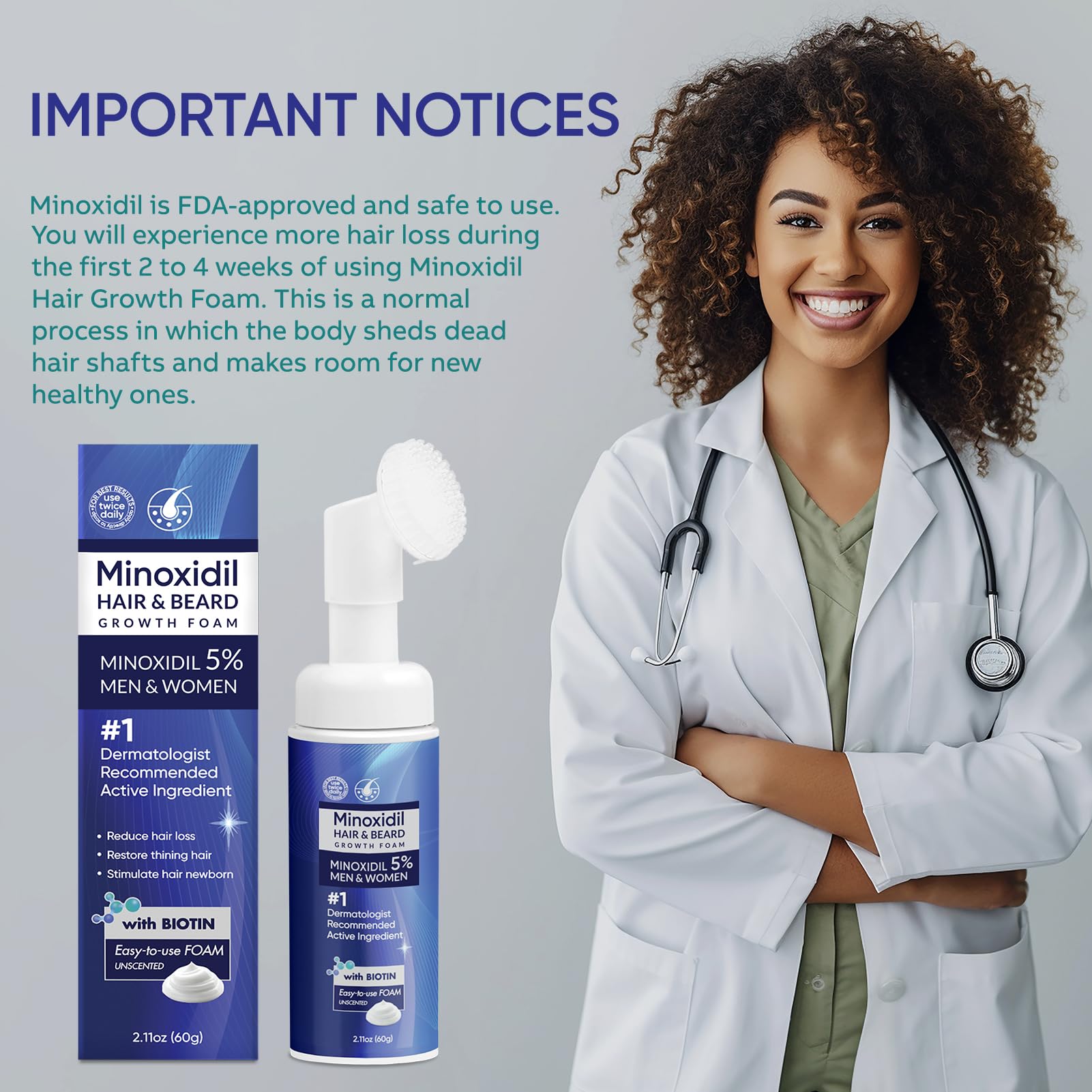 Artimore Minoxidil Foam travel-pack ready for daily routine
