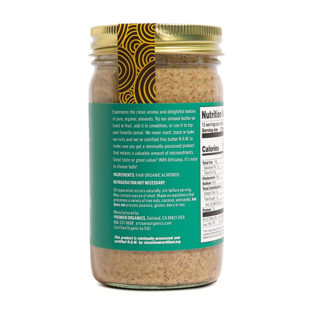 Artisana Almond Butter spread on toast showcases smooth consistency