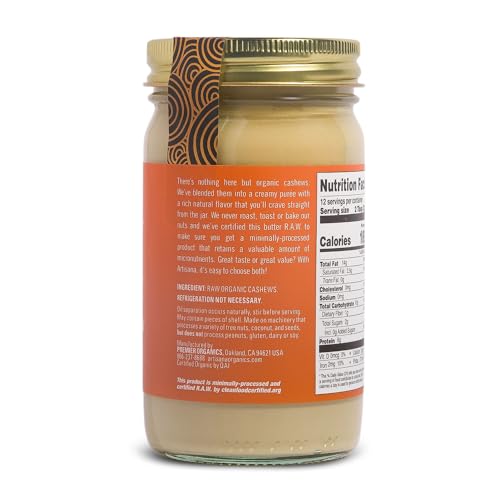 Artisana Cashew Butter creamy texture, smooth spread for toast and smoothies.
