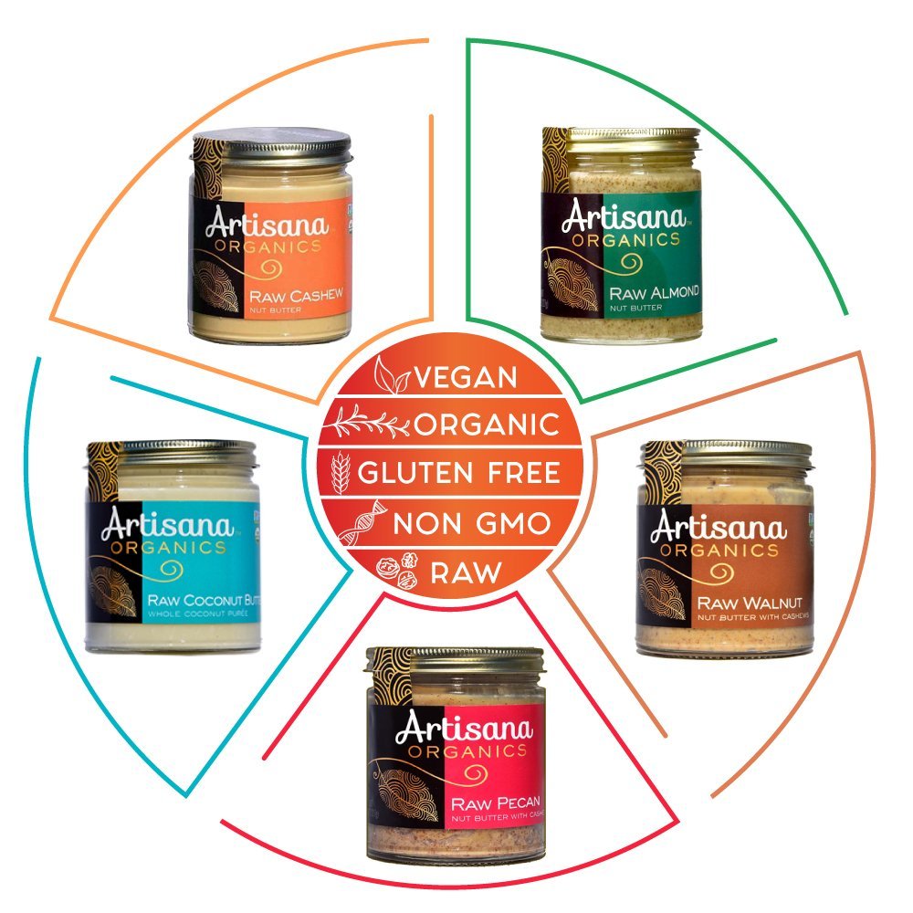 Artisana Pecan Butter two-ingredients label signals clean, additive-free nourishment.