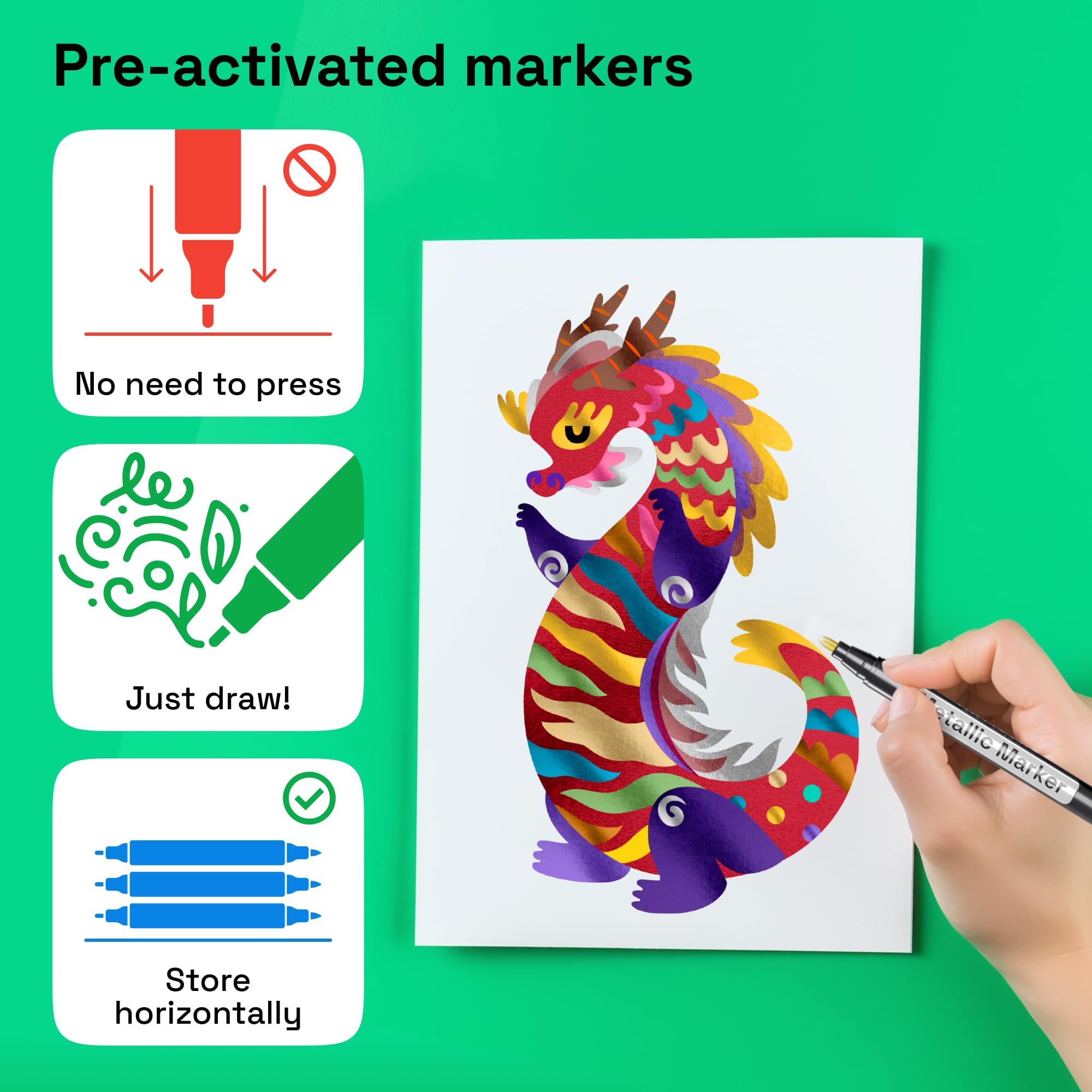 ARTISTRO 12 metallic paint pens for DIY projects with smooth ink flow