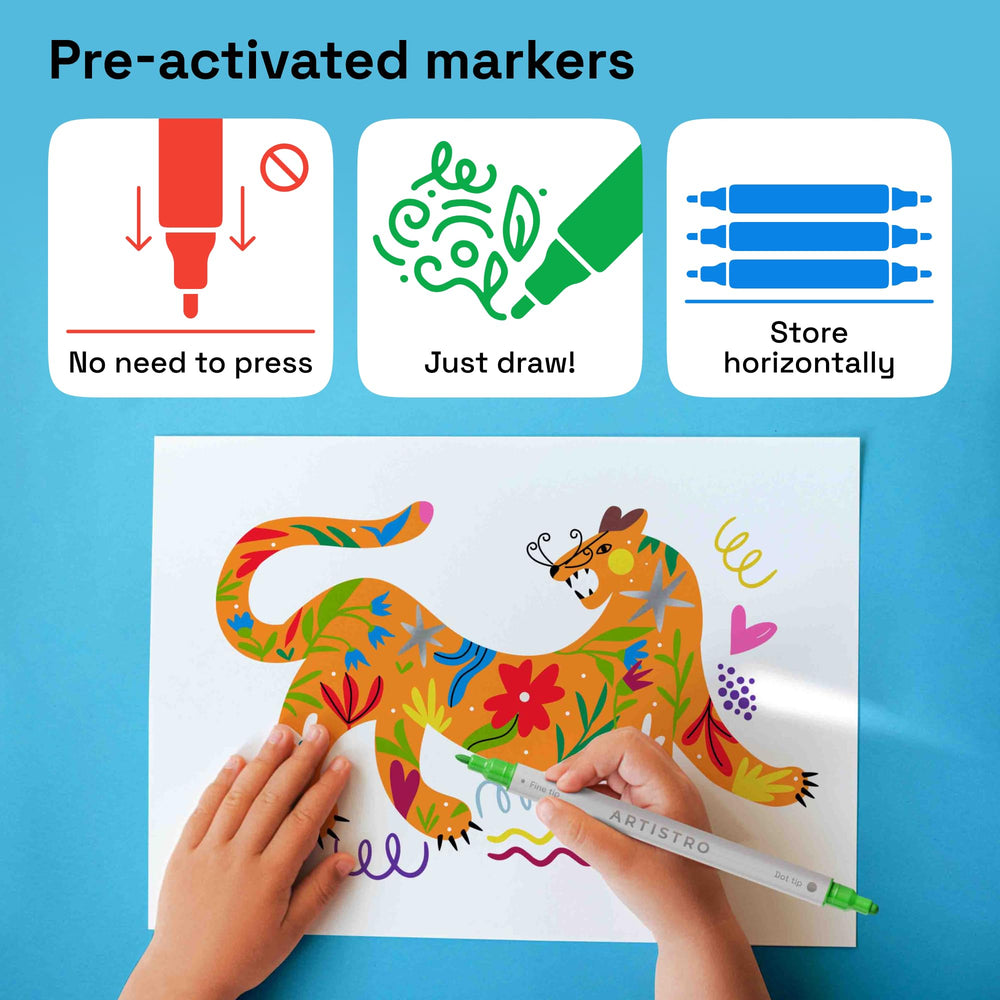 ARTISTRO 120 safe non-toxic markers for kids and adults.