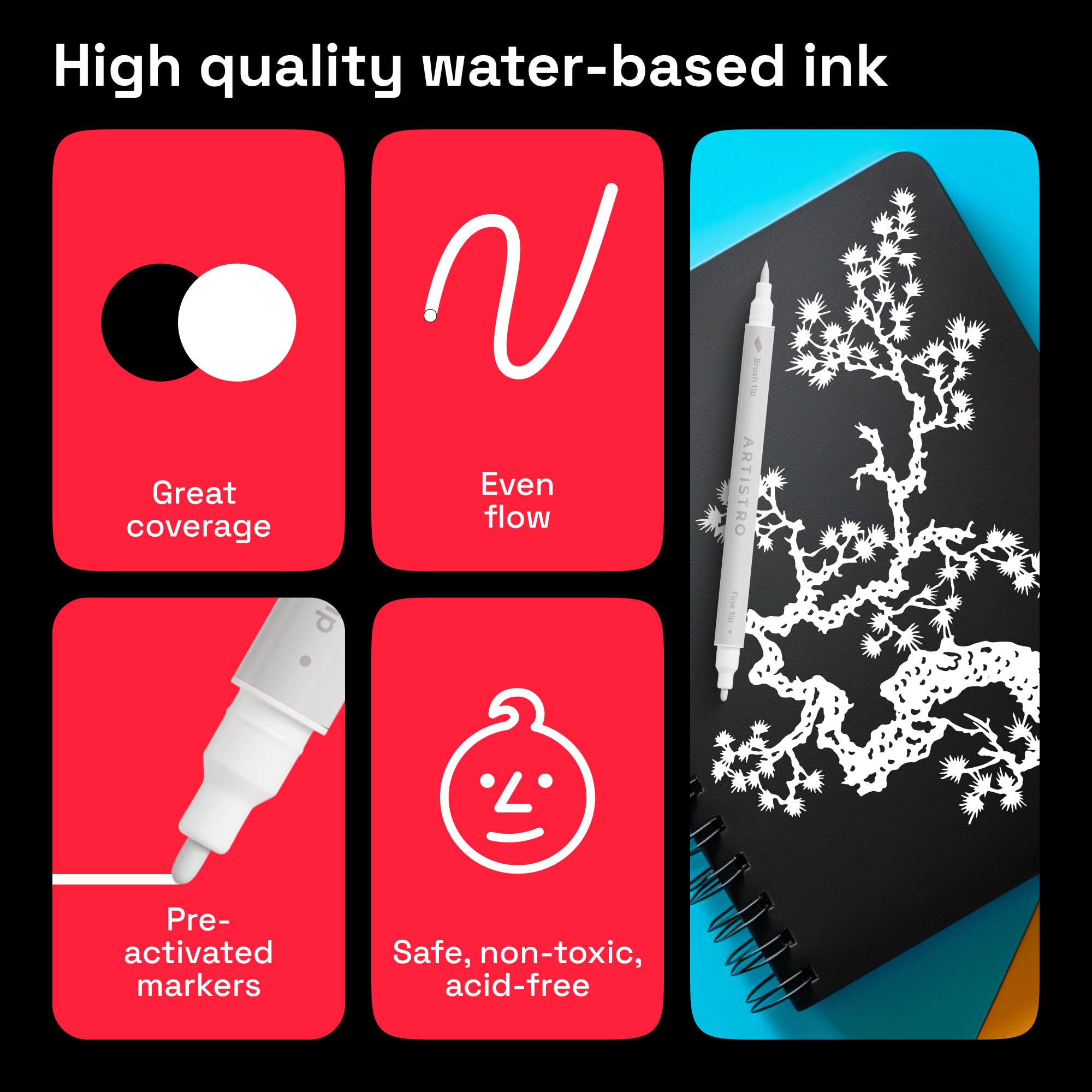 ARTISTRO 2 non-toxic, ASTM D-4236 compliant markers for safe crafting