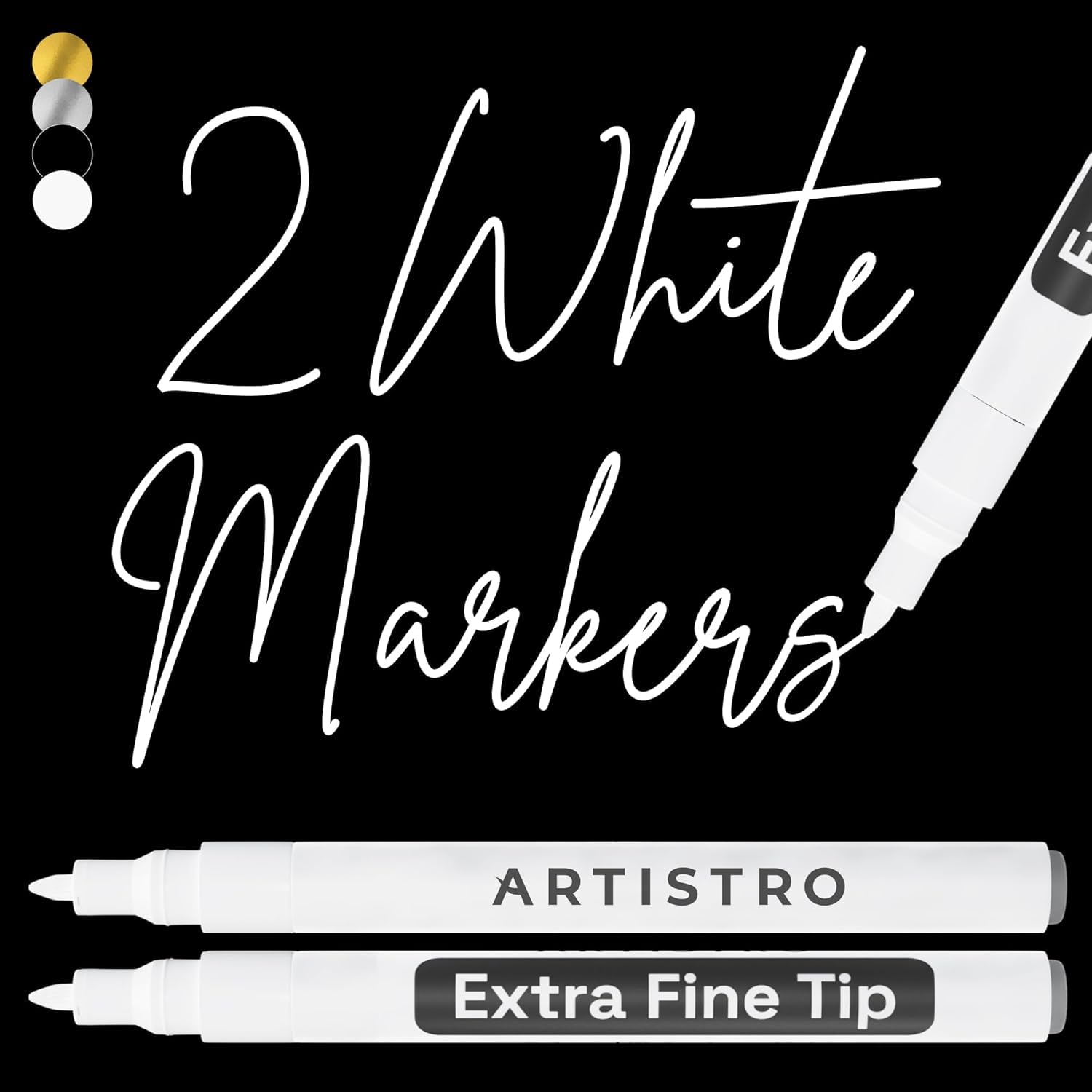 ARTISTRO 2 white acrylic paint marker with 0.7mm tip for precise detailing.