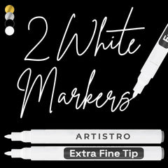 ARTISTRO 2 white acrylic paint marker with 0.7mm tip for precise detailing.