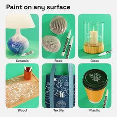 ARTISTRO 2 white marker writing on plastic showcasing durability