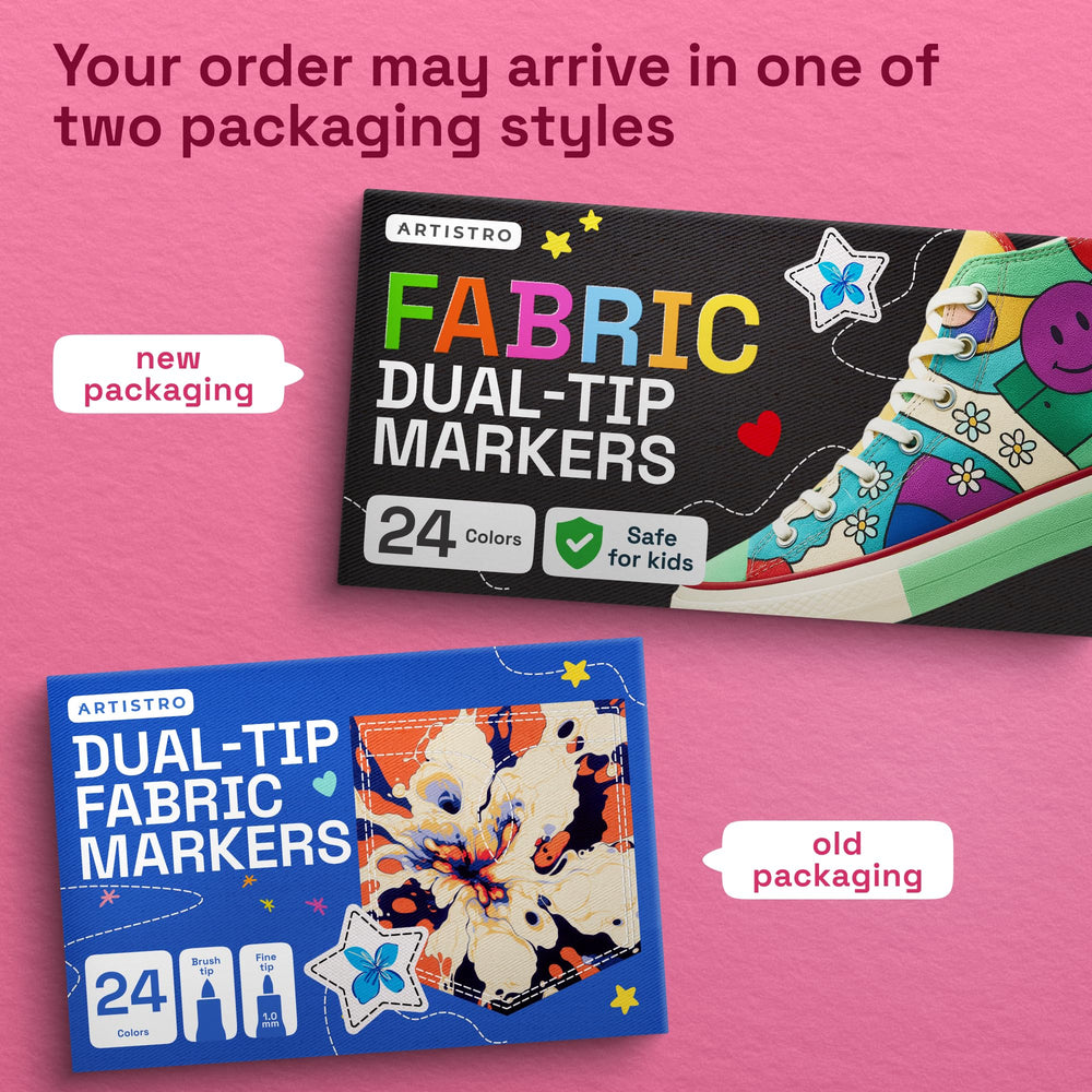 ARTISTRO 24 dual-tip markers perfect for canvas bags and shoes.