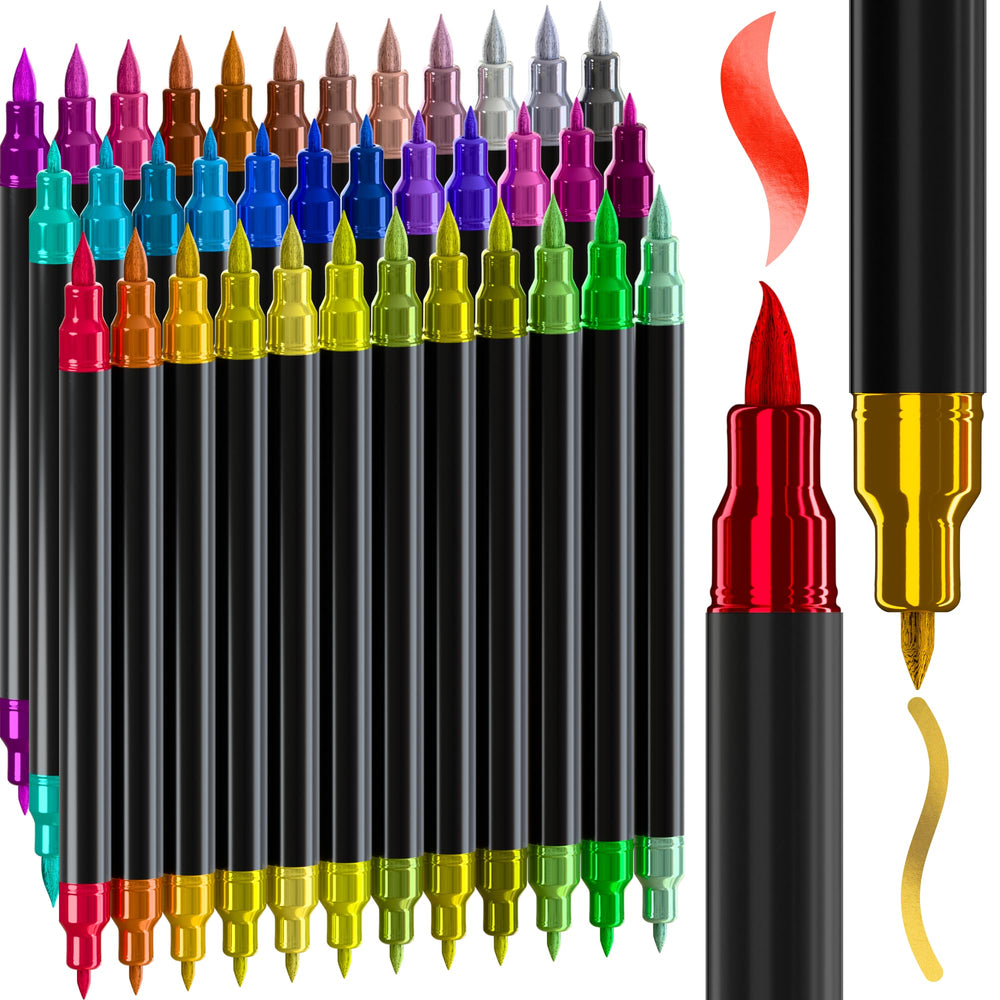 ARTISTRO 36 brush-tip markers for bold strokes on paper and wood