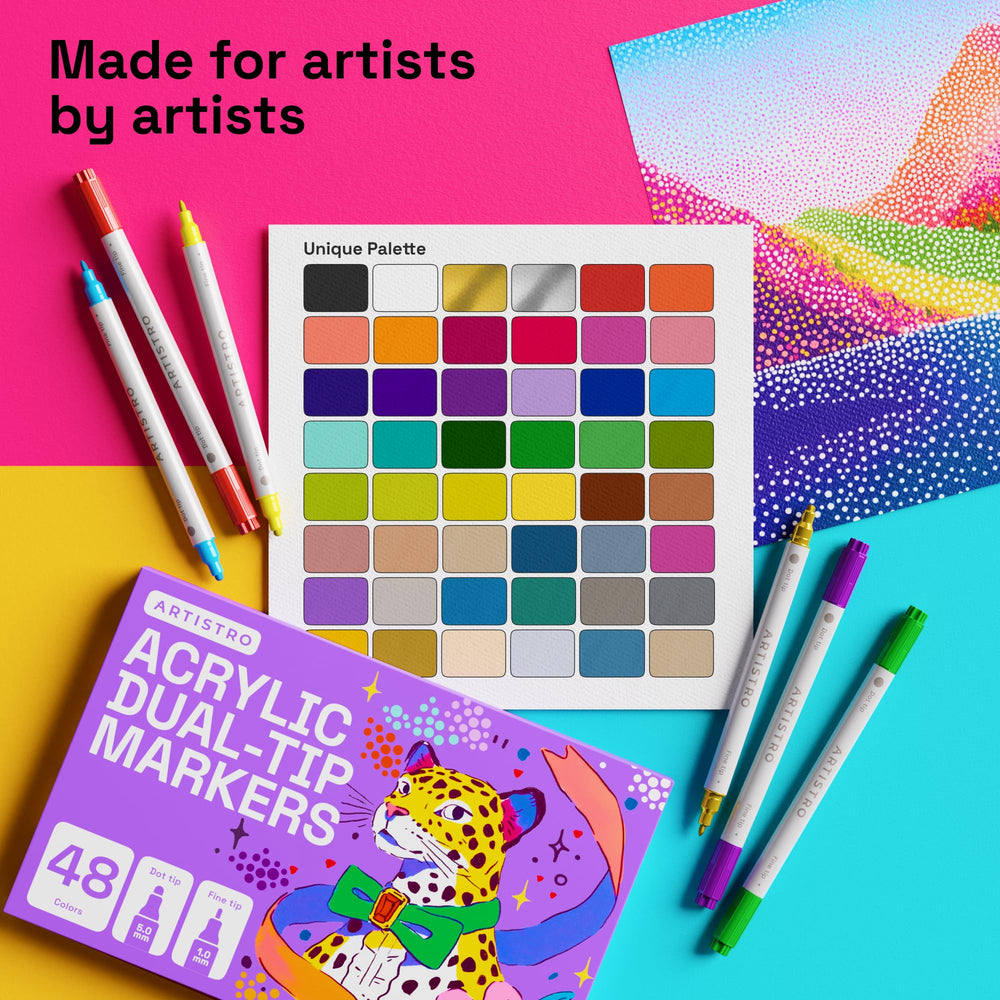 ARTISTRO 48 wood surfaces colored with fade-resistant, durable ink.