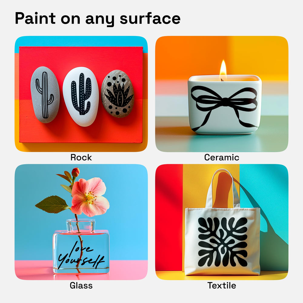 ARTISTRO 5 brush-tip marker delivering expressive strokes on fabric and paper.