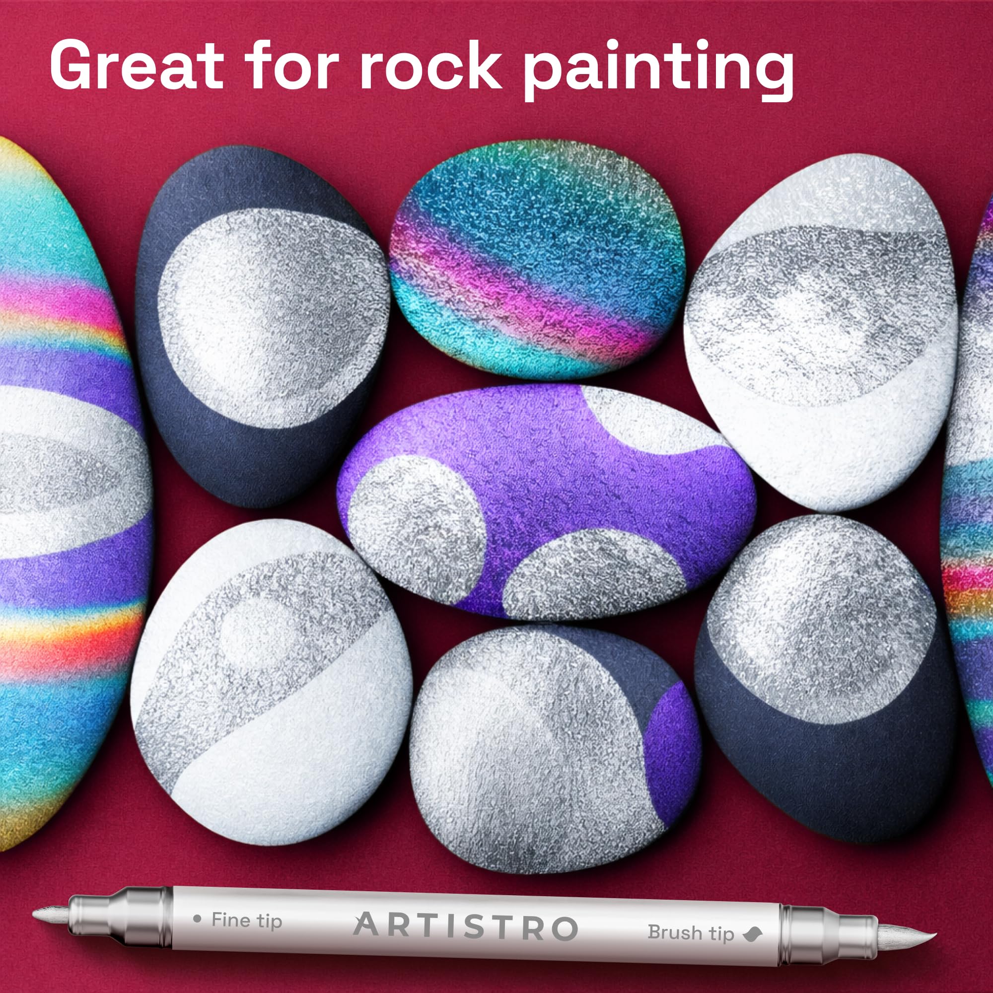 ARTISTRO 5 Silver markers in gift-ready packaging