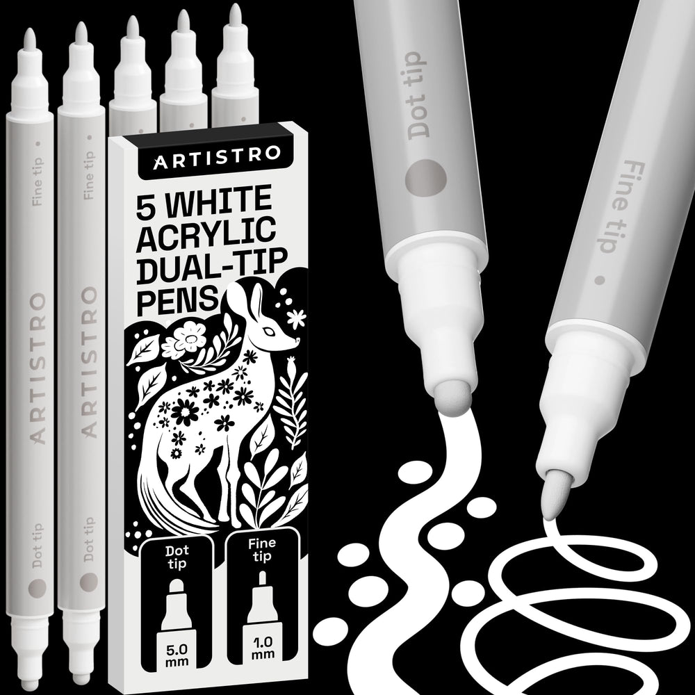 ARTISTRO 5 white acrylic marker with fine-tip precision for detailed outlines